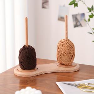 TEMU 3개 세트 회전형 나무 뜨개질 볼 홀더 - 자연스러운 너도밤나무 제작, 매끄러운 회전 디자인으로 뜨개질 및 크로셰 프로젝트용, 바늘 보관, 홈크래프트 룸 정리, 니트 액세서리 및 용품, 우드, 고품질 목재 구조