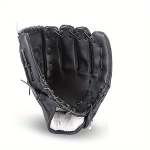 TEMU 1개 프로 야구 & 소프트볼 글러브 - 내구성 있는 인조 가죽, 양손잡이 디자인 (왼손/오른손), 청색/노랑/검정 - 훈련 및 게임용, 명절 선물 추천 (아버지의 날, 교사 감사), 스타일리시 스포츠 액세서리, 고품질 스티칭