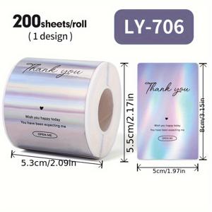 TEMU 200개 롤의 감사 스티커 - 컬러풀한 밀봉 테이프 케이크 베이킹 shop 장식, 선물 포장 및 포장, 편지 및 인사 카드 밀봉, 자체 접착, 매트 핏, 종이 재료, 선물 포장 액세서리 | 생동감 있는 밀봉 테이프 | 자체 접착 테이프, 선물 포장 테이프|소품샵|카드스티커