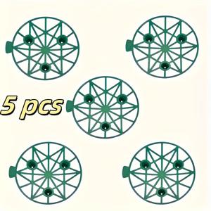 TEMU 5/10개 내구성 있는 녹색 플라스틱 과일 지지 트레이 - 수박 테마의 튼튼한 방충 디자인, 재사용 가능한 정원 및 농장 조직자, 딸기, 멜론, 호박, 대형 과일용, 멜론 사이즈 디스플레이, 원형 과일 스탠드