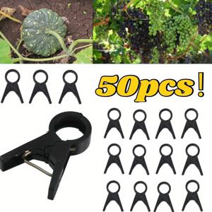 TEMU 50개 블랙 식물 지지 클립, 재사용 가능한 정원 등반식물 스테이크, 내구성 플라스틱 고정 클립 | 토마토, 가지, , 오이, 피망 채소 지지대 | 다목적 줄기 교정 도구 | 식물 액세서리