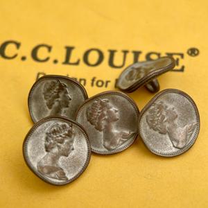 TEMU 5개 15/25mm 금속 장식 버튼, 영국 왕실 장식, 여왕 초상, 레트로 스타일 의류 및 헤어 액세서리, 가방 및 벨트, 모자 및 헤드스카프, 기타 가정용 직물 장식