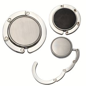 TEMU 스테인리스 스틸 접이식 테이블 후크 - 안전 클램프와 부드러운 풀리가 있는 세련된 휴대용 가방 걸이, 테이블과 책상 이동 간편