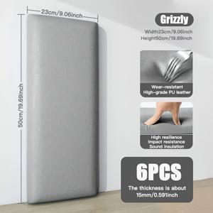 TEMU 6/10개 인조 가죽 벽 패널, 두꺼운 3D 침대 옆 매트리스 테두리 벽지, 19.7