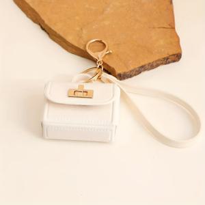 TEMU 여성용 - 골드 톤 하드웨어가 있는 컴팩트 지갑, 이어폰, 카드, 현금 정리함 - 데일리 및 포멀 사용 - 화이트/브라운 - 간편한 청소 유지 관리, 여행 액세서리, 시크한 디자인, 튼튼한 구조, 작은 핸드백, 패션 애호가