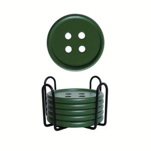 TEMU 6개 원본 컬러풀 버튼 코스터 세트, 도파민 라운드 목재 코스터와 컵 홀더, 고급 커피 컵 코스터, 홈 장식용 코스터, 레스토랑 호텔 커피숍 장식용 코스터, 거실 식탁 코스터 보관대, 선물용