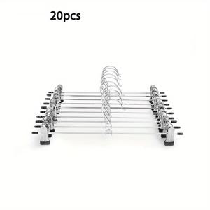 TEMU 중량 금속 바지 걸이, 미끄럼 방지 고무 발 - 공간 절약, 흔적 없는 디자인으로 효율적인 옷장 정리, 청바지, 스커트 등에 이상적, 옷 정리 보관함|바지걸이