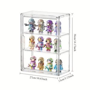 TEMU 3단 피규어 전시 캐비닛, 자석 도어 아크릴 보관함, 벽걸이 방진 인형 전시 케이스; 수집품, 액션 피규어, 라부부에 적합. 크리스마스, 할로윈, 추수감사절, 부활절, 생일 선물, 졸업 선물, 홈 데코레이션에 이상적