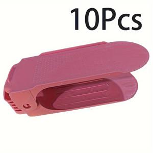 TEMU 10개 조절 가능한 플라스틱 신발 선반 - 복도, 복도, 거실용 공간 절약형 정리함 - 쉬운 조립, 퇴색 방지, 파란색 액센트가 있는 흰색, 신발 보관 솔루션 | 현대적인 신발 선반 | 내구성 있는 플라스틱 선반, 신발 정리함 보관, 신발 보관 정리함, 신발 정리함 선반