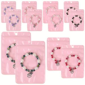 TEMU 12팩 핸드메이드 Y2K 귀여운 여성용 스트레치 팔찌 - 컬러풀한 유리 비즈와 평화 심볼, 하트 & 꽃 디자인, 12개 핑크 선물 가방 포함 - 일상 착용 및 친구, 가족, 베프를 위한 감사 선물, 우정 액세서리, 장식품 팔찌