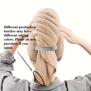 TEMU 우울한 여성용 마이크로파이버 헤어 랩, 빠르게 건조되고 흡수되는 헤어 캡, 안전한 탄성 밴드, 향이 없는 및 반짝이는, 곱슬머리, 비즈 컬러, 모든 네 가지 계절에 적합합니다.