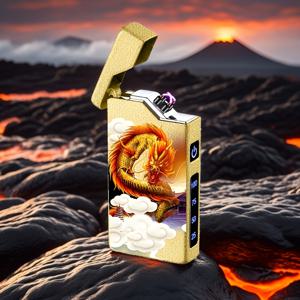 TEMU USB 충전식 전기 라이터 - 듀얼 아크 플라즈마 점화, LED 배터리 표시기, 원버튼 작동, 컴팩트 포켓 라이터 - AA/USB 호환 가능 - 캠핑, 양초, 향로, 가정용, 사무실용 - 리튬 폴리머 배터리 포함 - 안전한 전자 라이터, 재충전 가능한 라이터, 스타일리시 액세서리, 세련된 메탈릭 디자인