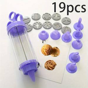 TEMU 쿠키 & 케이크 데코레이팅 세트 – 교체 가능한 노즐, 아이싱 스텐실 디스크 및 장식 팁 포함 재사용 가능 프로스팅 주사기 – 컵케이크, 페이스트리, 폰당, 디저트를 위한 DIY 베이킹 용품 – 초보자와 베이커를 위한 쉬운 케이크 장식 키트