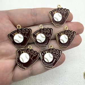TEMU 6개 세트 아연 합금 야구 장갑 펜던트, DIY 주얼리 제작용 - 귀걸이, 목걸이, 가방, 키체인에 완벽한 액세서리