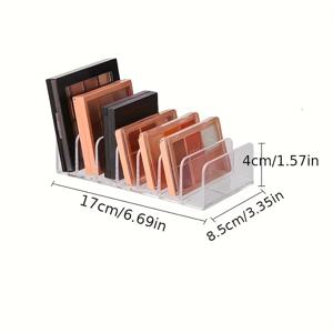 TEMU 7개의 구획이 있는 투명 데스크탑 메이크업 정리함, 아크릴 아이섀도 스토리지, 소녀 및 여성에게 선물로 적합합니다.