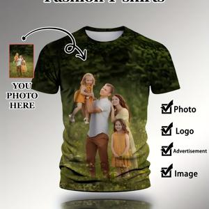 TEMU 맞춤형 사진 개인화 티셔츠 - 전면 커스터마이징 가능 (사진/텍스트/로고) - 헬스, 스포츠, 이벤트용 두꺼운 원단 - 플러스 사이즈 제공 - 프로모션 선물, 팀 유니폼, 생일 선물에 이상적 - 남녀 공용, 맞춤 제작 티셔츠, 라운드넥 티, 내구성 있는 프린트 셔츠, 캐주얼 웨어, 고품질 티셔츠, 이벤트 용품