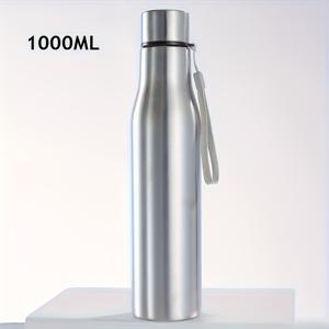 TEMU 1pc 대용량 스테인레스 스틸 물병, 스틸 뚜껑 및 손잡이 - 휴대용 걸이형 디자인, 광택 있는 마감, 야외 스포츠, 캠핑, 체육관, 여행용 산업 식품 공급 장비 - 내구성 및 위생적인 음료 주그, 체육관 수분 공급 장비, 세련된 금속 마감