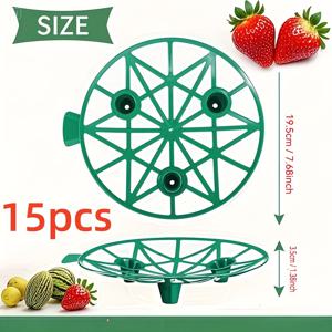 TEMU 15개 세트 원형 베이스 과일 지지대 - 썩음 방지, 토양에서 과일 올리기, 수박, 호박, 멜론, 딸기에 적합 - 정원, 농장, 가정용 - 내구성 강한 식물 스탠드, 부식 방지 소재, 건강한 성장을 위한 실용적인 가드닝 도구, 오래 사용 가능한 멜론 크래들, 홈 가드너를 위한 장수명