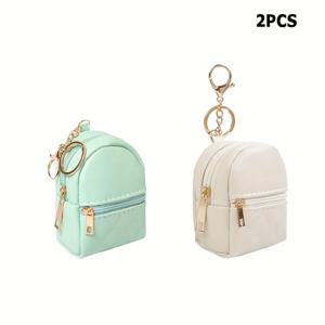 TEMU 2개 세트 귀여운 미니 백팩 키체인, 여성용 화장품 파우치, 립스틱 가방, 카드 보관 케이스, 데이터 케이블 수납백, 동전 주머니, 헤드폰 파우치, 휴대용 여행 정리함, /엄마/신부/친구 선물 추천|립스틱