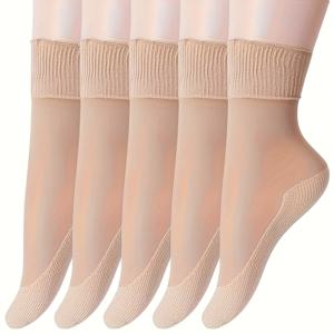TEMU 10켤레 여성용 시스루 스타킹 - 미끄럼 방지 밑창이 있는 편안한 시스루 타이츠, 가볍고 통기성 좋은 일상 & 정장용 레그웨어, 베이지, 블랙, 브라운, 누드 - 봄/여름/가을 여성용 타이츠, 단색 디자인, 손세탁 가능, 캐주얼 및 정장 이벤트에 적합, 땀 흡수 & 미끄럼 방지 핏, 동물 프린트 스타킹 숏