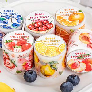 TEMU 6롤 스위트 프루트 컬렉션 - 딸기, 오렌지, 레몬, 복숭아, 블루베리, 포도, 파스텔 컬러 귀여운 과일 패턴 강력 접착 PET 테이프, 스크랩북, 저널링, 플래너, 선물 포장용 장식 문구류, 공예 및 문구 애호가를 위한 데코레이티브 스티커, 스크랩북 필수품, 플레이너 장식, 유쾌한 디자인, 광택 마감, 부드러운 질감, 스크랩북 러버