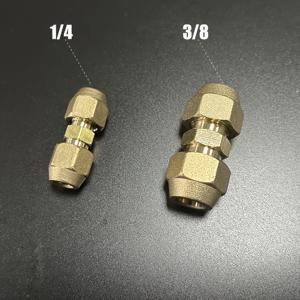 TEMU 2개 구리 파이프 연장 조인트 커넥터, 고품질 황동 에어컨 파이프 커플링 어댑터 (플레어 너트 포함), 무접합용, 에어컨 및 냉동기 수리용