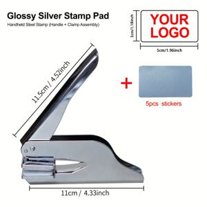 TEMU 맞춤 로고 스탬프, 사각형 및 원형 디자인, 밝은 은색 엠보싱 인감, 회사 로고, 가족 상징, 애완동물 이름 스탬프를 위한 경제적인 선택