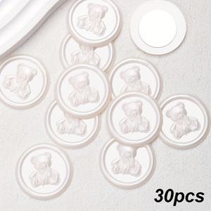 TEMU 30개입, 엠보싱 시리즈 왁스 실 스티커, 원형, 자체 접착식, 북마크, 이벤트 장식, 선물 포장, 디스플레이 캐비닛 오너먼트용, 처리|실링왁스