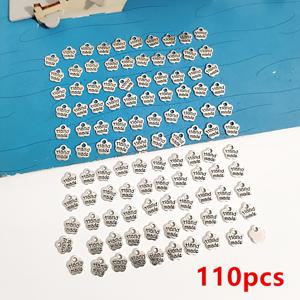 TEMU 12월 2023년 26일 2024년 7월 DIY 귀걸이 목걸이 팔찌 수제 주얼리 액세서리 110개 핸드메이드 펜던트 앤티크 영어 문자 펜던트