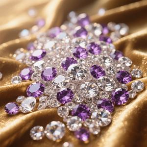 TEMU 2210개 투명 보라색 인공 - 꽃 장식, 파티 장식, 웨딩 선물, 브라이덜 샤워, 메이크업 브러시 홀더 및 홈 데코용 수제 아크릴 보석 (골든 배경 디스플레이), 우아한 , 고급 질감