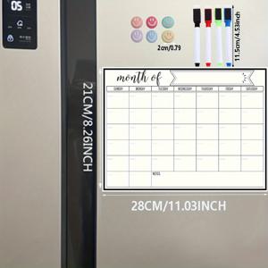 TEMU 주방 또는 사무실용 자석식 메시지 보드 냉장고 마그넷, 월간 계획 캘린더 창의적인 스티키 노트 가족 일정 관리 보드 + 1개 플래닝 보드+4개 지우개 펜 세트