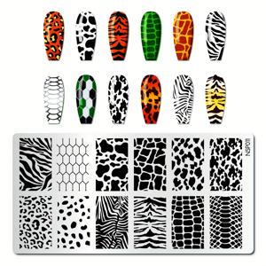 TEMU 동물 프린트 네일 스탬핑 플레이트 - , 악어, 뱀, 얼룩말 & 네일 아트 템플릿 DIY 매니큐어 디자인용, 여성용 네일 스텐실, 매니큐어 아트 용품, 네일 스탬핑 용품, 네일 스탬핑 액세서리, 생동감 넘치는 네일 디자인, 내구성 있는 네일 스텐실