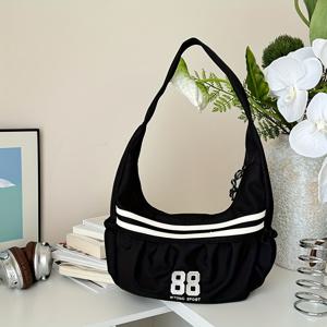 TEMU 1개 스타일리시 여성용 대용량 나일론 숄더백 - 캐주얼 언더암 스포츠 백팩, 