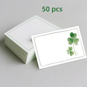 TEMU 행운의 클로버 디자인의 50/100개의 빈 스티키 노트, 감사, 생일, 졸업 등에 완벽 - 친구, 교사, 동료, 직원을 위한 이상적인 선물