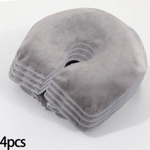 TEMU 4개 세트 살롱 U자형 베개 타월 - 초대형 35x28cm (1.4x1.1인치) 스파 & 뷰티 쿠션 보호용 - 소프트 마이크로파이버, 틸블루/베이지/화이트/그레이 - 빠른 건조, 얼굴 및 헤어스타일링, 스파용 - 위생적 살롱 데코
