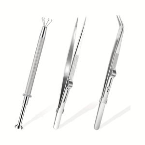 TEMU 다용도 스테인리스 스틸 직선 및 가위, 주얼리용 핀셋, 3pcs 니들 노즈 플라이어 세트, 합성 보석, , 비즈, 시계, 공예 도구용 포인트 팁 핀셋, 정밀 스크루드라이버, 인체공학적 디자인, 내구성 있는 구조