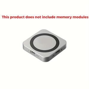 TEMU 마그네틱 알루미늄 합금 외장 하드 드라이브 인클로저, 쿨링용 터보 팬 장착, 10Gbps 전송 속도, 동시 데이터 전송 및 PD 100W 고속 충전을 위한 듀얼 Type-C 포트, 플러그 앤 플레이 디자인 지원 (메모리 스틱 미포함)