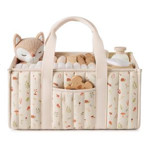 TEMU 1개 플로럴 기저귀 수납함 - 파스텔 꽃무늬 & 베이지/소프트핑크/그린 컬러, 걸이 고리가 있는 유아실용 수납바구니, 부드러운 패브릭감의 넉넉한 다중수납공간으로 필수품(기저귀, 양말)을 정리하기 좋음. 샤워선물과 등록 must-have로 완벽한, 내구성 있는 위커풍 재질의 DIY 장식형 기저귀백·대용량 디자인