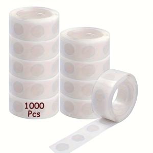 TEMU 1000개 양면 접착 도트 - 투명한 제거 가능한 풍선 글루, DIY 공예, 결혼식 및 생일 파티 장식용, 강력한 고정력 잔여물 없음, 쉽게 부착 및 제거 가능, 풍선, 꽃 등에 완벽, 풍선 액세서리, 공예 재료, 장식용 접착제, 잔여물 없는 접착제, 풍선용 테이프, 점접착 테이프, 양면 테이프, 미니 접착 도트 롤, 스크랩북킹 용품, 저널링