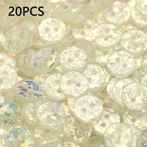 TEMU 20개 투명한 글리터 수지 단추 - 무지갯빛, 니트 가디건 & 재킷 장식용 – 내구성 있는 바느질 공예품 액세서리, DIY 꾸미기, 손수제작 크래프트, 고급스러운 마감, 매끄러운 질감