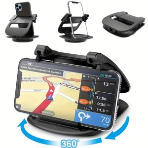 TEMU 1개 360° 회전 가능한 접이식 차량용 휴대폰 홀더 - 다기능 내비게이션 대시보드 후크, 내구성 있는 플라스틱, 배터리 필요 없음, 스마트폰 및 태블릿에 쉬운 설치, 안전한 운전을 위한 견고한 그립, 차량 액세서리, 세련된 디자인, 튼튼한 구조, 차량용 휴대폰 홀더 마운트, Gp 네비게이터 및 카메라 브래킷, 차량 스마트폰 홀더, 차량 구형 지원