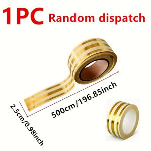 TEMU 자착식 골드 액센트 방수 실링 테이프, 타일, 바닥, 벽 장식에 적합, 고광택 마감, 홈 리모델링, 프로젝트, 벽지, 바닥재, 장식 테이프, 자착식 테이프