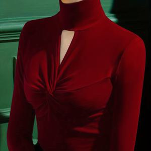 TEMU 여성용 슬림핏 긴팔 하이넥 탑, 봄 가을 겨울 스트레치 캐주얼 솔리드 컬러 베이스 레이어 셔츠, 기계 세탁 가능한 아우터웨어 레이어링 필수품, 편안한 바디핏 티셔츠, 반소매 티셔츠, 여성용 긴 허리 셔츠, 일상용 탑,다용도 셔츠,하이넥 디자인,우아한 스타일,편안한 소재,내구성 있는 구조,핏 블라우스,여성 패션,트렌디한 상의