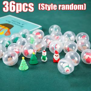 TEMU 36개 세트 크리스마스 파티 선물 세트 - 기분 좋은 작은 크리스마스 피규어, 32mm 투명 장식품, 산타와 눈사람 에그, 테이블탑 장식 및 크리스마스 축제 및 장식용 선물, 할로윈에도 적합
