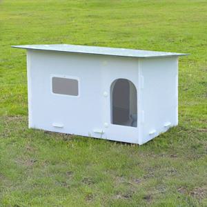 TEMU 2025년형 야외 고양이 하우스 - 높이 조절 가능 방수 쉼터, 따뜻한 디자인, 튼튼한 플라스틱 구조, 소형 및 중형 고양이를 위한 넉넉한 내부 공간, 간편한 조립, 뒷마당, 파티오 또는 실내 사용을 위한 모던 펫 하우스