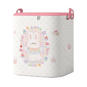 TEMU 손잡이가 있는 대용량 접이식 수납 바구니 - 옷, 이불 등을 위한 방진 패브릭 정리함 - 클래식 직사각형 디자인과 장난기 많은 곰과 구름 패턴, 침대 밑 수납