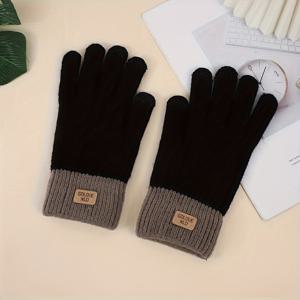 TEMU 여성용 겨울 보온 장갑 - 터치스크린 호환 가능, 탄력 있는 손목, 사이클링 및 출퇴근용 부드럽고 따뜻한 장갑, 크리스마스 선물 - 다양한 색상 (블랙/그레이/베이지/핑크/화이트) - 남녀 공용 디자인, 야외 활동, 캐주얼 착용, 편안한 핏, 야외 애호가를 위한 장갑, 여성용 겨울 장갑, 사이즈 조절 가능한 장갑, 손가락 없는 장갑