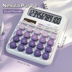 TEMU 기계식 느낌 태양광 계산기 - 12자리 대형 스크린, 그라데이션 캔디 컬러, 사무실, 학습 및 금융 계산을 위한 큰 버튼, 데스크탑 선물로 훌륭한 선택, 사무실용 태양광 계산기, 사무실 계산기, 학습 보조, 키보드 계산기, 대형 계산기, 계산기 미니, 카시오계산기|계산기