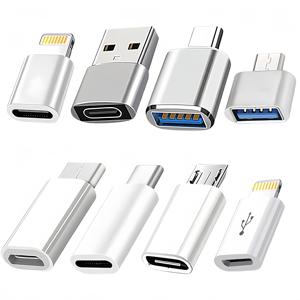 TEMU 8개 USB 어댑터 컨버터, OTG 어댑터, USB-Lightning/Type-C/Micro-USB (PC, 노트북, 스마트폰용), 데이터 전송 및 충전 커넥터, 다양한 장치 호환, 스마트폰 충전, 장치 연결, USB 컨버터, USB 어댑터, 데이터 전송 충전 커넥터