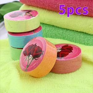 TEMU 압축 타월 5개 (5개 개별 타월) - 빠른 건조, 접이식 및 가벼운 여행용 타월, 민감한 피부에 친화적인 베이지, 캠핑, 수영, 체육관, 출장용 휴대용 - 멀티컬러 (터키석)